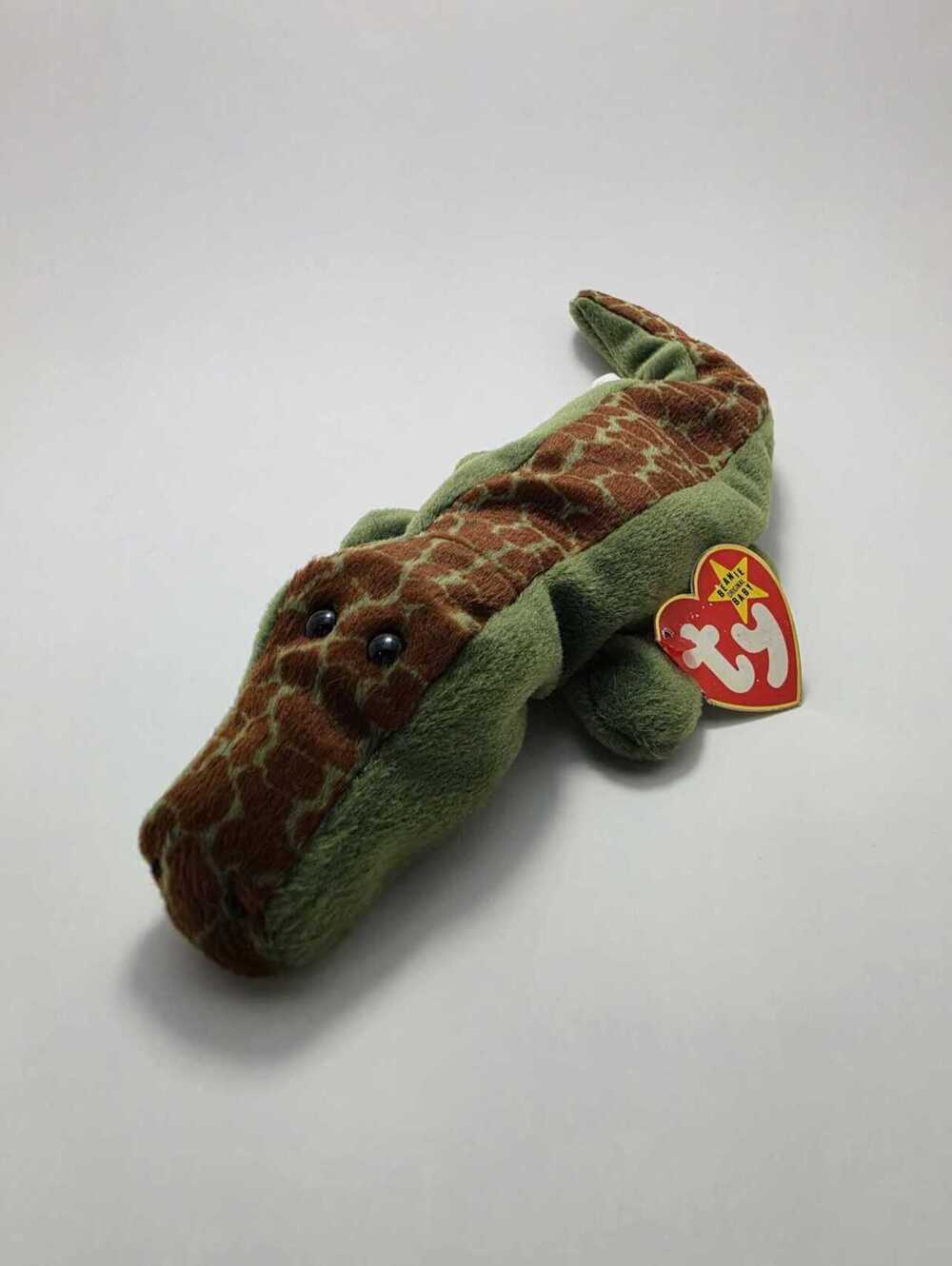 Ty Beanie Baby Ally the Alligator - Made in Korea with Canadian Tush! (9 inch)